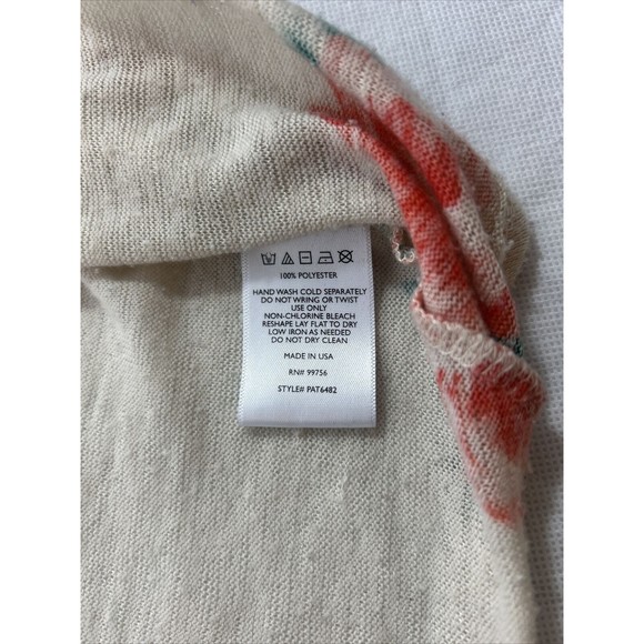 Painted Threads Medium Floral Green Orange Knit Open Cardigan Preppy Cottage - Picture 10 of 10